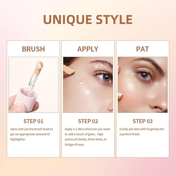 Makeup Blush, Belt Double Ended Makeup Brush, Multi-Use Red Blush Moonlight Face for All Skin