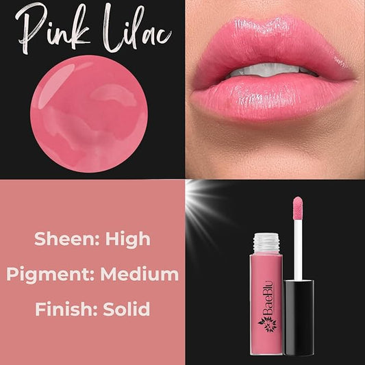 Organic Vegan Lip Gloss, 100% Natural Non-Toxic Moisturizing Ingredients, Pink Lilac