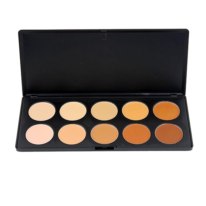10 Colors Cream Contour Face Concealer Palette, FantasyDay Long Lasting Full Hydrating Coverage Conceals Corrects Foundation Camouflage Makeup Gift Set for Correcting Dark Circles Acne Blemish