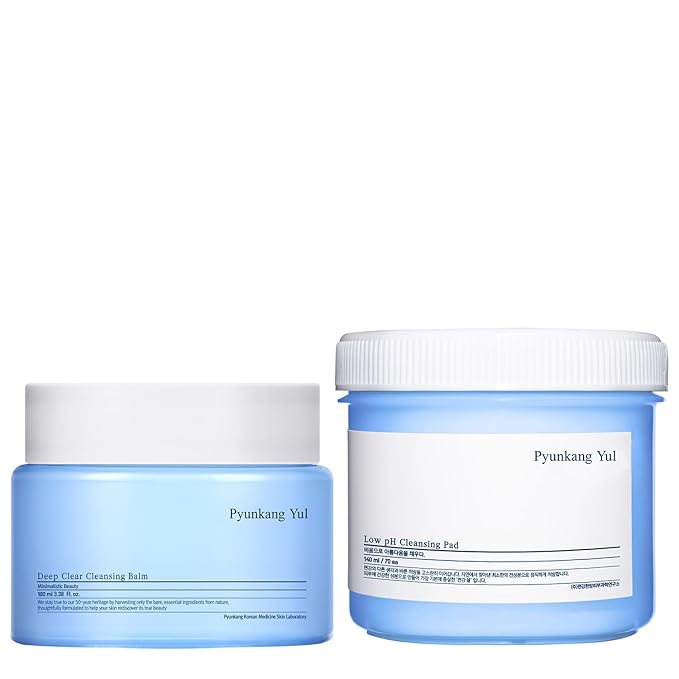 PKY Cleansing Balm & Cleansing Pads/Korean Facial Wash for All Skin Types/Balm(3.38 Fl.Oz, 100ml) & Cleansing Pads(70ea)