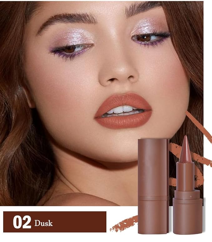 Gradient Lip Liner Matte Crayon Lipstick Set, Flawless Contour and Gradual Ombre Effect Lip Pencil High Pigmented Smudge Proof Waterproof Easy to Use Cone Tip (01#+02#+03#)