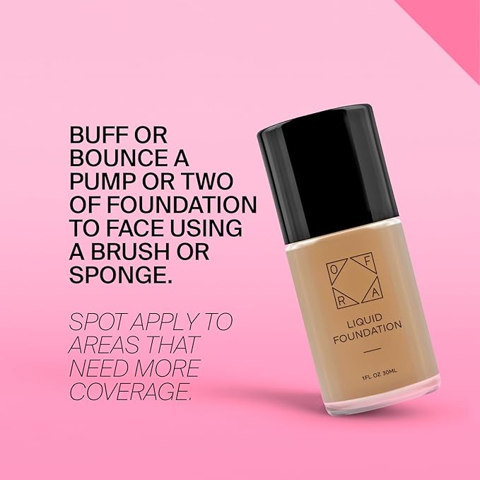 OFRA Liquid Foundation with Spatula - Long-Lasting, Dewy, Lightweight, and Buildable Full Coverage Foundation Makeup - 1oz/30ml - Auburn, a Medium Shade with Warm Undertones