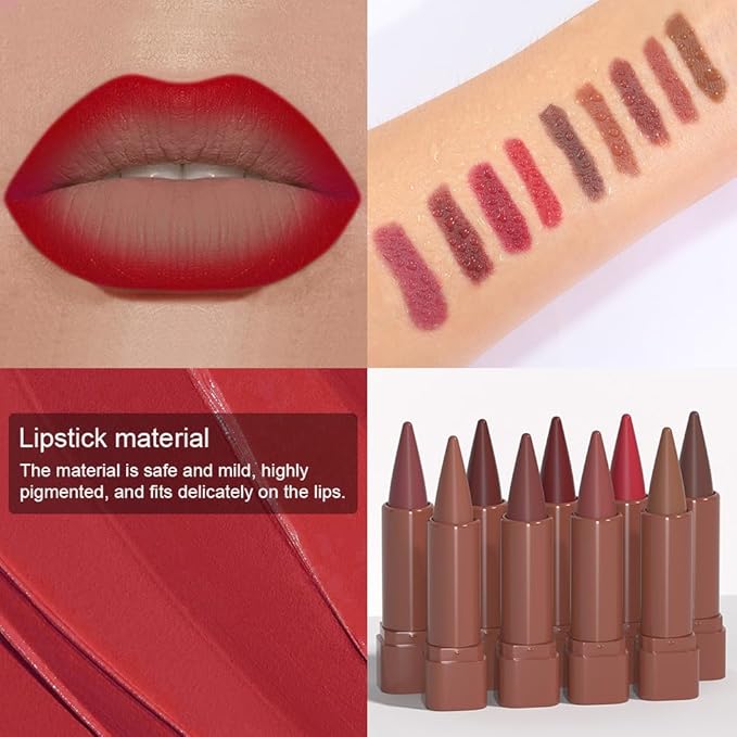 Sculpting Matte Lip Liner pencil,Gradient Matte Lipstick Crayon,Smooth Creamy Texture lip Pencil, Waterproof Smudge Proof Lipstick Pencil,Highly Pigmented Lip Makeup,Vegan Beauty.06#