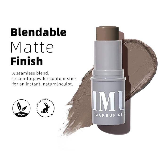 KIMUSE Cream Contour Stick Duo, Cream Blush Stick, Bronzer Shaping Stick, Creamy High Pigmented, Long Lasting, Vegan Face Make Up Sticks