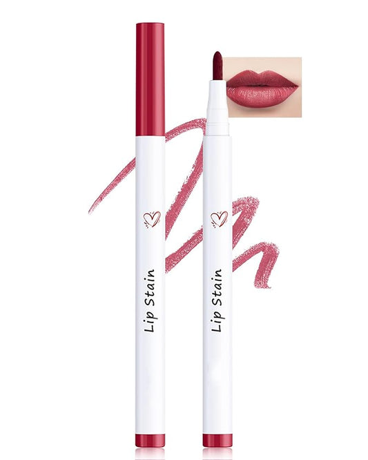 Lip Liner Stain Pen-1Pcs Red Liquid Lip Stain Tint,Longlasting Waterproof Smudgeproof Lipstick Lipcolor,Precise Chisel Tip Smooth Lipgloss Lipstain Pen,Mother's Day Makeup Gift for Women Girl-01
