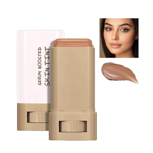 Beauty Balm Serum Boosted Skin Tint, Solid Tinted Serum Boosted Skin Tint Balm, Facial Color Correct, Radiant & Dewy Finish, Face Tinted Foundation, Contour Stick for Face Makeup (#06)