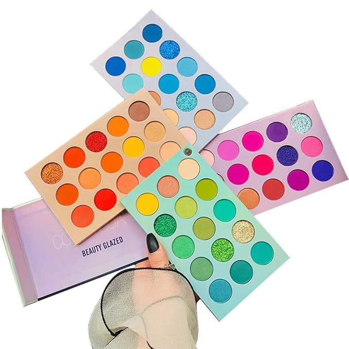 60 Colors Eyeshadow Palette 4 in1 Color Board Makeup Palette & 6 PCS Matte Birthday Edition Durable Liquid Lipstick Beauty Cosmetics Makeup Set