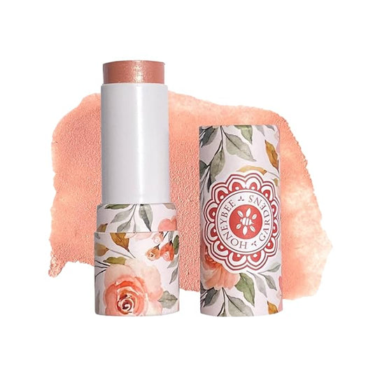 Honeybee Gardens Color Within Reach MultiStick, Glow, Pinky Peachy Nude, Multipurpose Makeup, Natural Glow, Easy Application, Vegan, Cruelty-Free, Net Wt. 0.2 oz