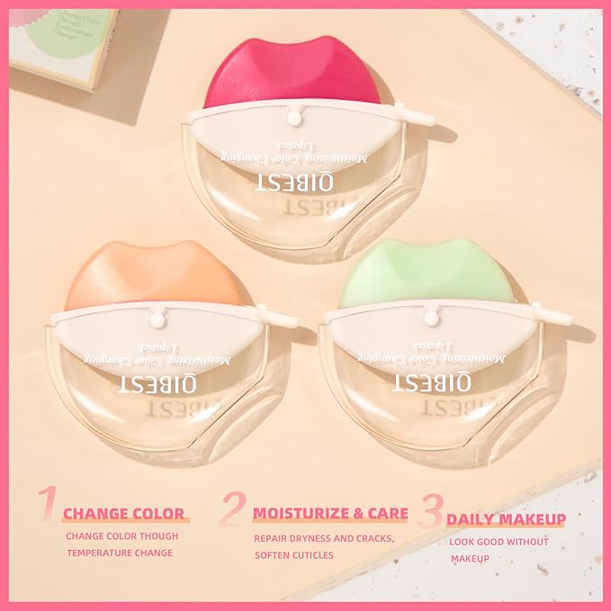 Jolilab 2 Pcs Changing Lipstick.Long Lasting Lip Gloss.Lip Balm Tinted Magic Makeup.Magic Temp Color Change Matte Lip Gloss Makeup.0.2oz (02+03)
