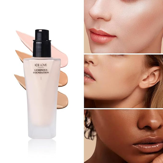 LAMUSELAND Liquid Foundation Makeup, Matte Full Coverage Hydrating Foundation Concealer, Color Correcting Moisturizing Face Makeup for All Skin (Rose Blush, Large)