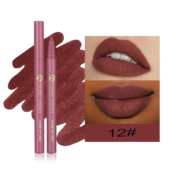 YOUNG VISION Gourd-Shaped Precision Liquid Lipstick & Lipliner - Nude Matte Shades