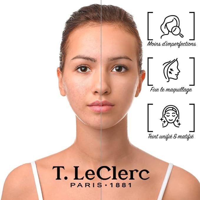 T. Leclerc Compact Pressed Powder - Super-Blendable Face Makeup Longwear Portable Matte Finish Radiant Natural Medium to Full Coverage Airbrushing Mineral Base For Pores & Imperfections (Sable)