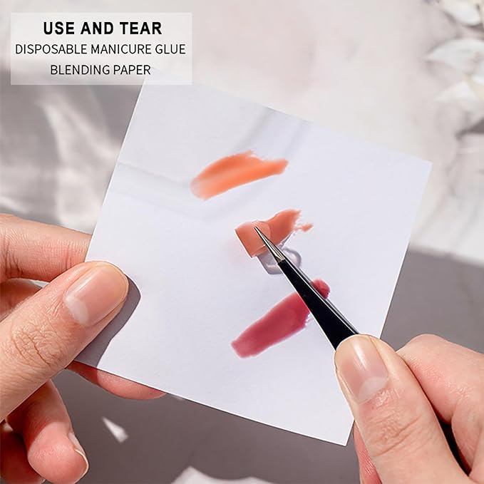 100 Pieces Gel Nail Art Palette Paper Thickened Tear-Off Double-Sided Disposable Nail Polish Color Mixing Paper Multi-Functional Waterproof Painted Paper(3 * 3inch)