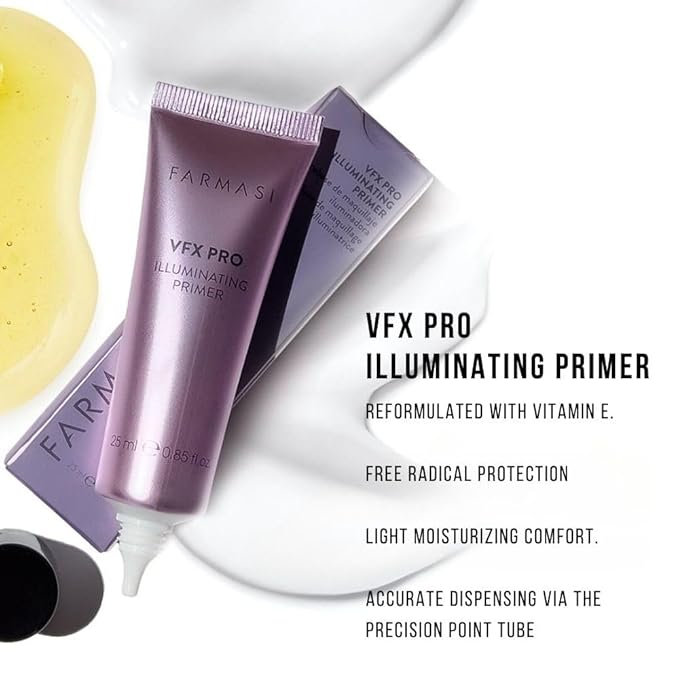 FARMASi VFX Pro Camera Ready Primer Makeup, Smoothing Face Primer, Evens the Appearance of Skin Tone & Redness, Hydrates & Improves Makeup Wear, Lightweight Coverage, 0.85 fl.oz / 25 ml (Illuminating)
