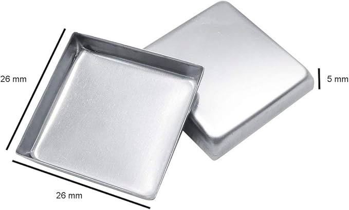 20 Pieces Empty 26 mm Square Metal Pans Cosmetic Eyeshadow Blush Lipstick Organizer for Magnetic Makeup Palette (Height 5 mm)