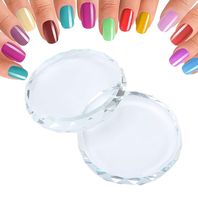 Nail Art Palettes Nail Display Board Color Mixing Toning Glass False Lashes Glue Hold Makeup Palette Nail Art Display Cosmetic Mixing Tools