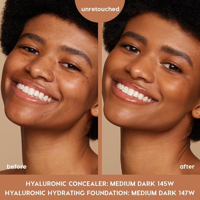 ColourPop Pretty Fresh Creamy Concealer - Full Coverage Concealer with a Natural Finish - Formulated with Hyaluronic Acid & Coconut Water for Instant Hydration - Medium Dark 145W (0.3 oz)
