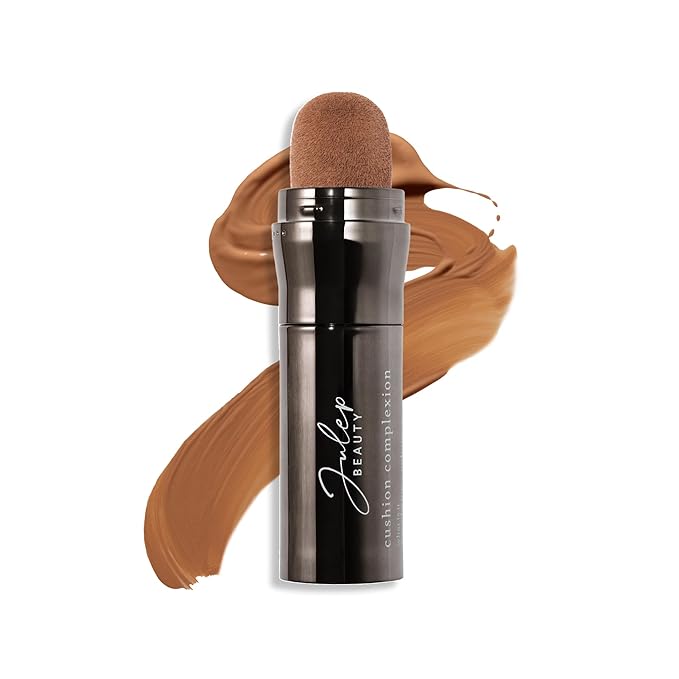 Julep All-in-One Beauty Trio: Cushion Complexion Foundation Cocoa, Skip the Brush Blush Stick Passion Fruit, and It’s Balm Tinted Lip Balm Black Cherry