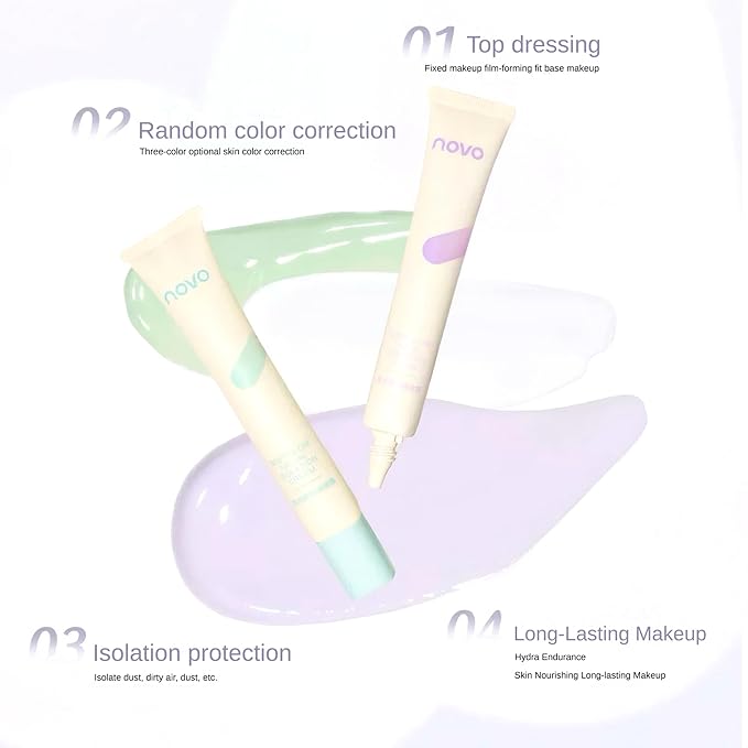 Novo Soft Glow Primer - Hydrating & Mattifying Makeup Base, Brightening, Oil Control, Flawless Skin, Lightweight, Nourishing Ingredients, All-in-One Primer for Smooth & Radiant Finish