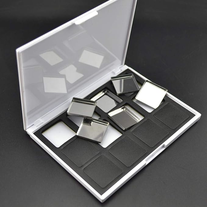 20 Pieces Empty 26 mm Square Metal Pans Cosmetic Eyeshadow Blush Lipstick Organizer for Magnetic Makeup Palette (Height 5 mm)