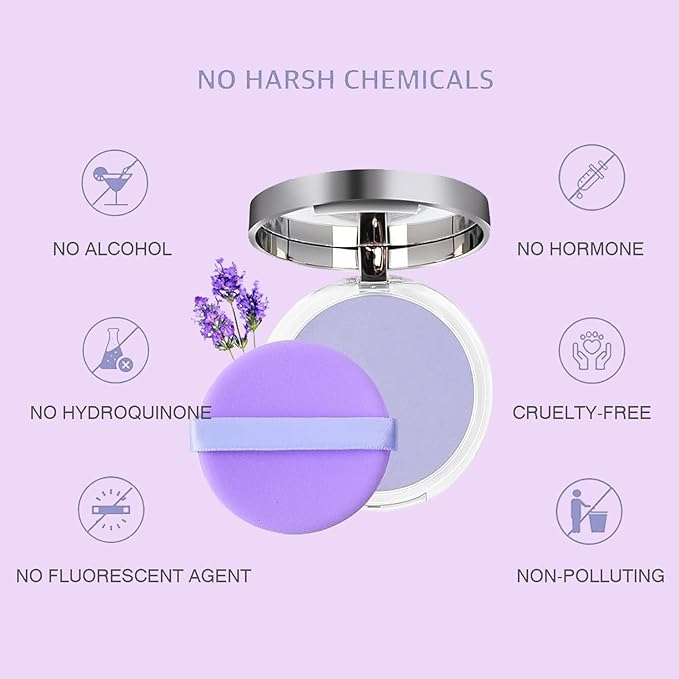 Oil Control Pressed Matte Powder with Mini Puff, Lightweight Jelly Face Powder for Shine-Free Finish