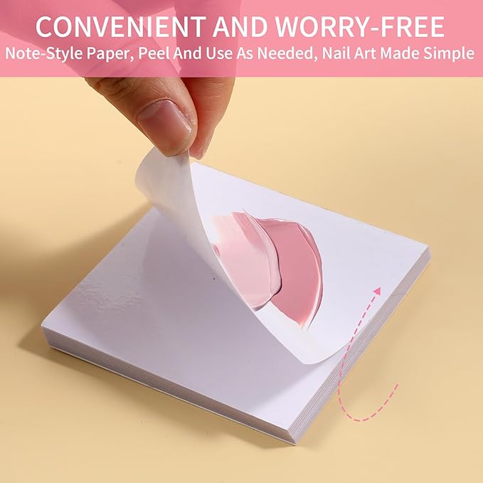 50 Pcs Nail Polish Palette Paper, Disposable Nail Art Palette Paper Portable Waterproof Makeup Mixing Palette Paper Nail Gel Mixing Tool for Manicure, Makeup, DIY Home Salon Use