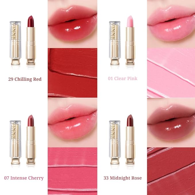 VINNE Plumping Glow Tint Lip Balm: Makeup Vegan-Certified by Italy's V-LABEL, 5-in-1 Function with (Intense Cherry)