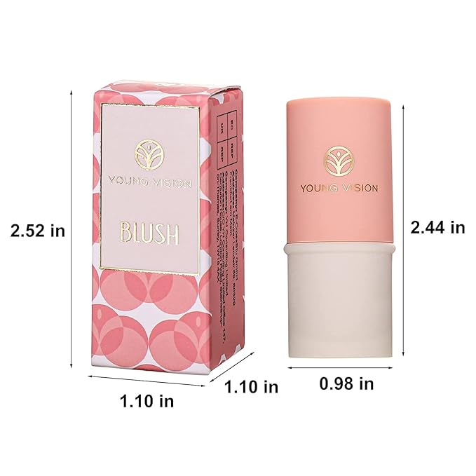 YOUNG VISION Cream Blush for Lips and Cheeks, Moisturize, Nature Look and Long wear Putty Blush, 8054-01