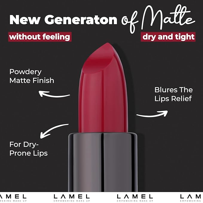 Red Matte Lip Essentials Bundle: Gel Lip Liner Pencil and Powder Drop Lipstick Set