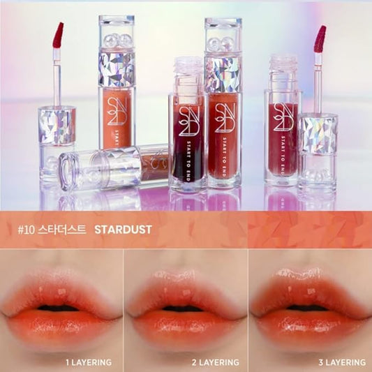 Endluster Tint | Water Tint Long-Lasting Moisture Lips Stain, Vivid Color Lip Tint, High Pigment Color, Coated with Argan Oil (#10 Stardust, 3.9g)