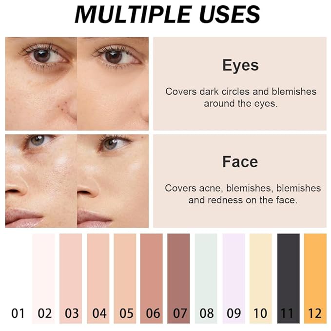 Kaely Pot Concealer Full Coverage, Under Eye Brightener Color Correcting Concealer for Dark Circles, Waterproof Foundation Face Makeup, Eye Ring Corrector de ojeras, 05 Beige