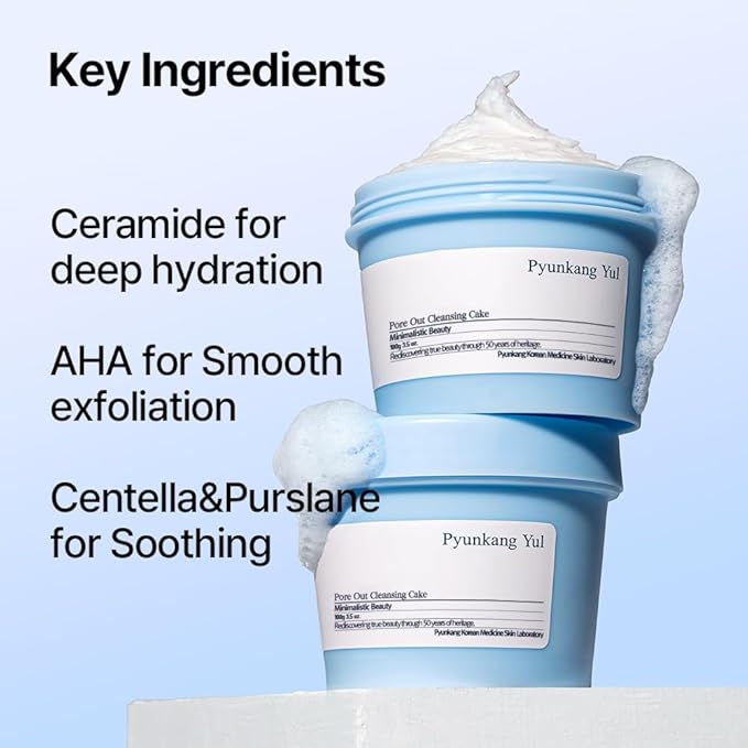 PKY Cleansing Balm & Facial Cleanser/Korean Facial Wash for All Skin Types/Balm(3.38 Fl.Oz, 100ml) & Cleanser Cake(3.38 Fl. Oz, 100g)