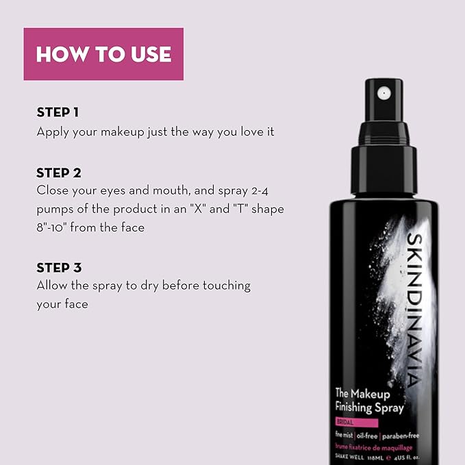 Skindinavia Makeup Primer + Makeup Finishing Spray Bridal | Hydrating Spray, Pore Minimizing Primer Mist | Long Lasting, Sweat Resistant & Waterproof Fine Mist Matte Setting Spray, (2 x 4 Fl. Oz.)