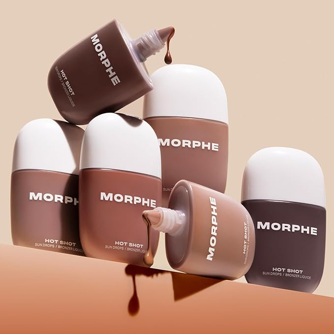 Morphe Hot Shot Sun Bronzing Drops - Waterweight Liquid Bronzer Drops with Niacinamide for Glowing Skin, Hydration & a Natural Radiant Finish - Fire Sign (1 Fl Oz)