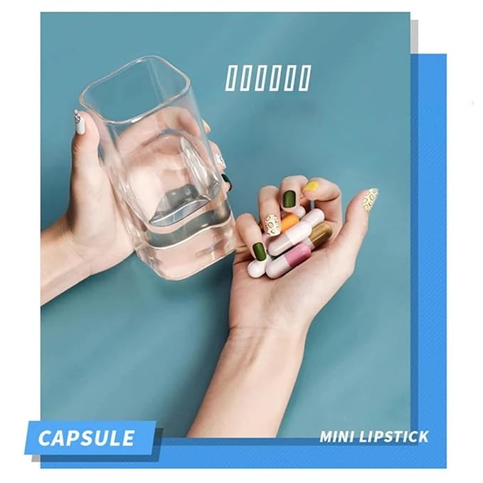 16 Color Mini Capsule Lipstick Set Mini Matte Lipstick Velvet Lipstick Set Nonstick Cup Easy To Color Long-lasting Waterproof Swab Lipstick Makeup Gift Set