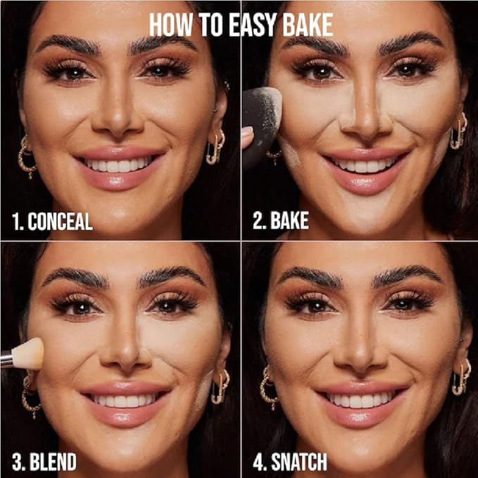 H.U.D.A BEAUTY E- Bake Loose Baking & Setting Powder 0.71 oz / 20 g (Sugar Cookie, Standard) + Bonus Acne Patch (36 Pieces)
