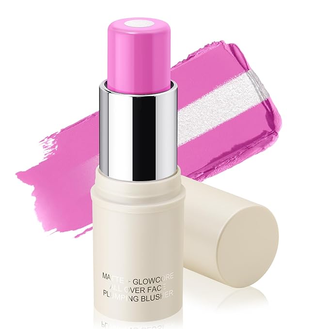 Boobeen Cream Blush Stick for Cheek and Lips, Soft and Blendable Natural Flush, Long-Lasting Dewy Blusher Makeup, Multi-Use Blush, Buildable Glow for Face