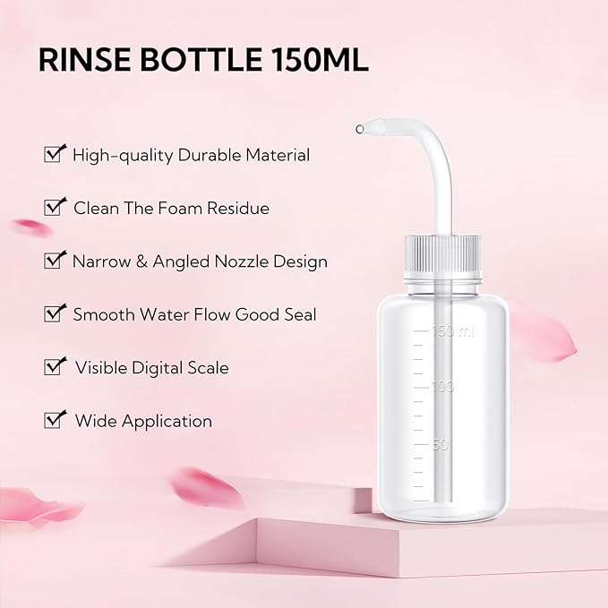 BREYLEE Shampoo for Lash Extensions, 60ml+Rinse Bottle+Brushes, Eyelash Extension Cleanser, Lash Wash Bath, Lash Cleaner for Makeup Cleansing Foams, Paraben & Sulfate Free for Salon and Home Use