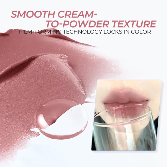 SACE LADY Matte Lipstick Set, Long Lasting Air Cushion Lip & Cheek Cream Non-Stick Cup, Ultra-Smooth Pigmented Non-drying Lip Color for Face Makeup Kit 3Pcs (V03+V04+V05, 3pcs)