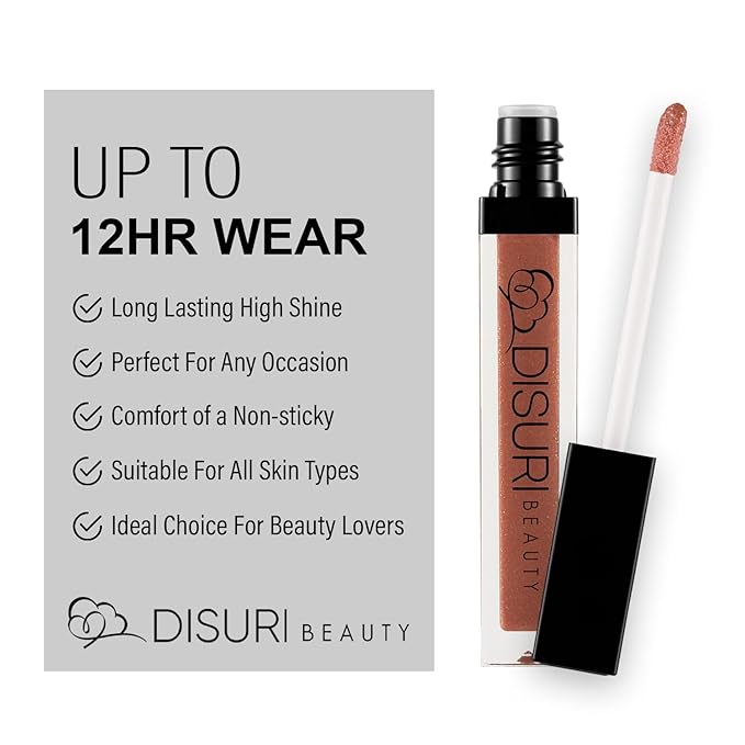 Shimmer Lip Gloss - Non-Sticky Girls Gloss - Long Lasting High Shine - 0.7 FL Oz Gloss for Girls & Women - Cruelty Free - (Sugar Pie: S26)