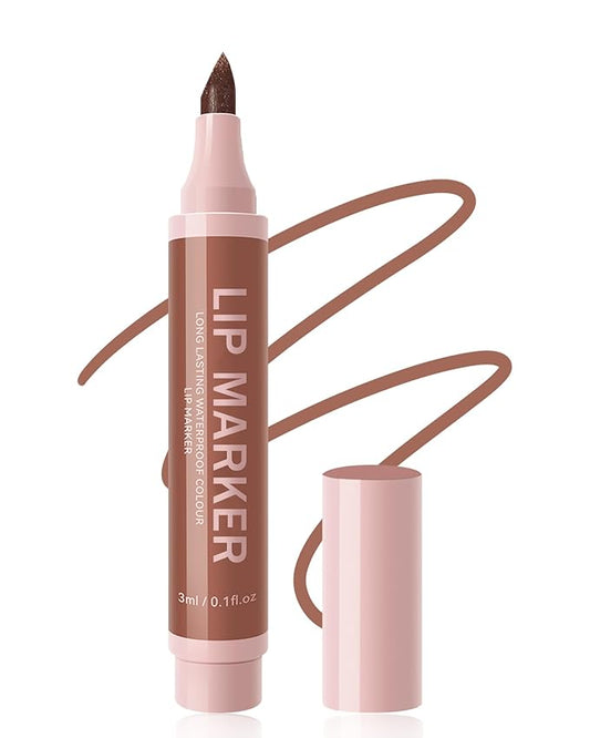 Lip Liner Stain Pen-1Pcs Nude Brown Tint, Longlasting Waterproof Smudgeproof lip tint stain Lip Color,Matte Lip Stain Liquid Lipliner Pencil, Precise Chisel Tip,Makeup Gift for Women-02