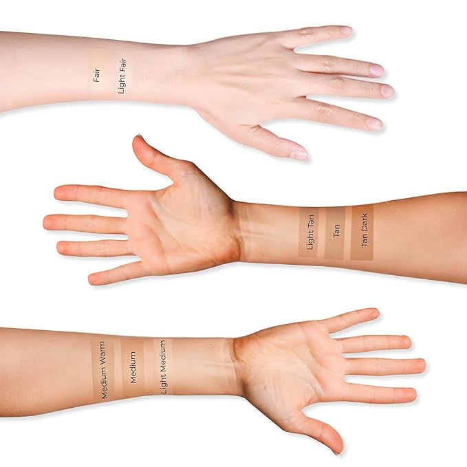 LUMINESS Silk Airbrush Spray Foundation Makeup Starter Kit - Full Coverage Foundation, Primer & Dual-Sided Angled Buffing Brush - Medium Warm