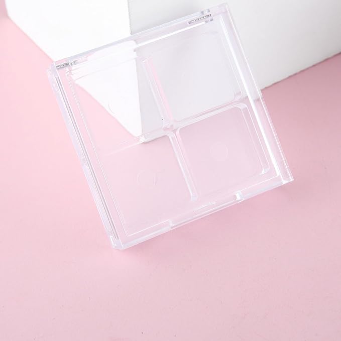 2Pcs Empty Eye Shadow Box Transparent Square Eye Shadow Box Empty Eyeshadow Eyeshadow Pans Containers for Eyeshadow Powder Blusher