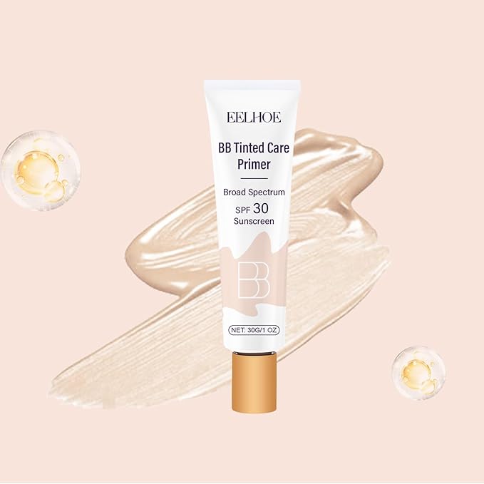 2Pcs BB Blur Tinted Moisturizer SPF 30,BB Tinted Care Primer, BB Cream Tinted Moisturizer,Hydrates & Smooths Your Skin. (Wheat)