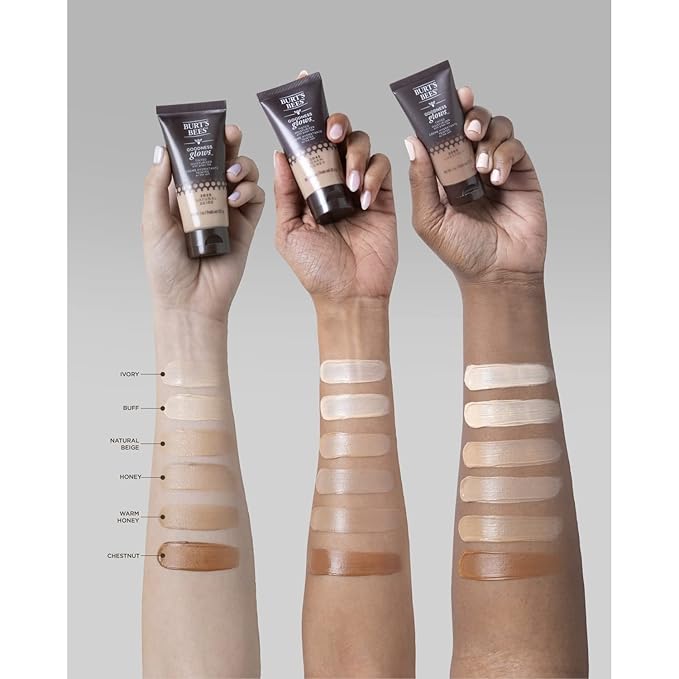 Burts Bees Goodness Glows Tinted Moisturizer, Rich in Antioxidants, Chestnut 1.0 Ounce