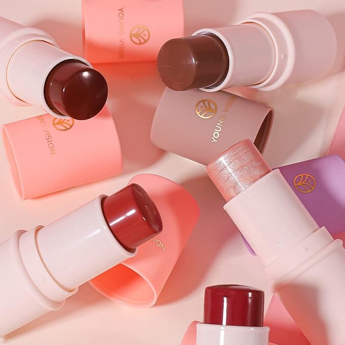 YOUNG VISION Cream Blush for Lips and Cheeks, Moisturize, Nature Look and Long wear Putty Blush, 8054-03