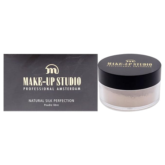 Amsterdam Make-Up Natural Silk Perfection Face Powder - Loose Powder- Fixes Foundation And Provides A Matte Finish - Long-Lasting Effect - 0.15 Oz