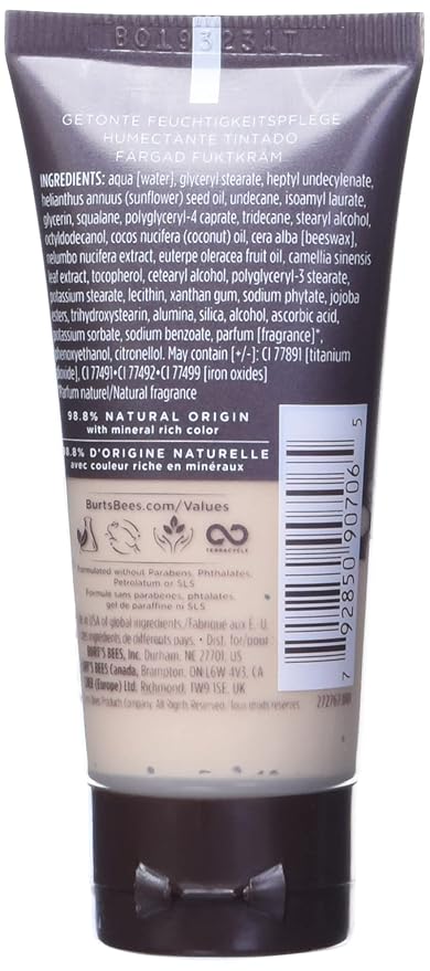 Burt’s Bees Goodness Glow Tinted Moisturizer, Rich in Antioxidants, Ivory, 1.0 Ounce
