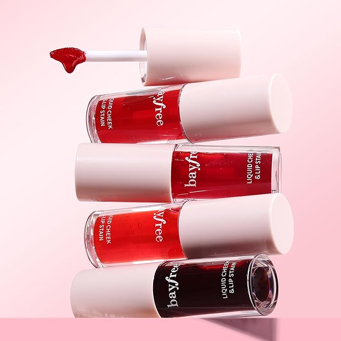 Liquid Cheek & Lip Stain, Korean Lip Tint with Moisturizing & Weightless, Non-Sticky, Long-Lasting, Kiss-proof, All Long-wearing, Vegan Makeup (Rose Cherry)
