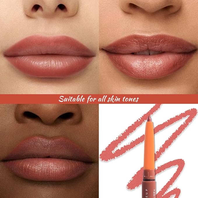 Retractable Matte Lip Liner Pencil, Salmon Plump Lip Liners Long-Lasting Creamy Formula for Shaping & Sculpting lip filler pen, Subtle Touch Velvet Pigmented Crayon Lip Liner 07#